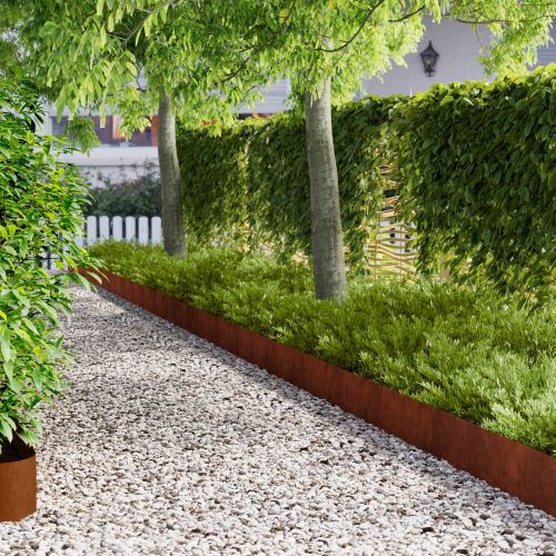 Ограда за трева 30 pcs 102 x 15 x 4 см Стомана Ръждясало