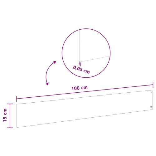 Ограда за трева 10 pcs 100 x 15 cm Стомана Сребристо