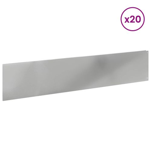 Ограда за трева 20 pcs 100 x 22 см Стомана Сребристо