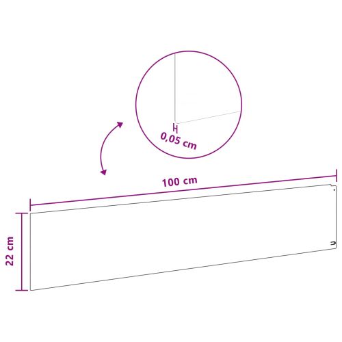 Ограда за трева 20 pcs 100 x 22 см Стомана Ръждясало