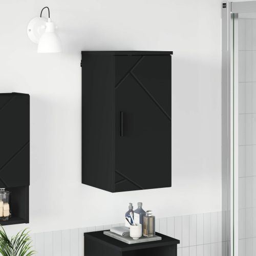 Шкаф за баня Черно 30 x 31,5 x 61 см Инженерно дърво & Метал
