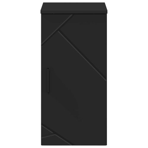 Шкаф за баня Черно 30 x 31,5 x 61 см Инженерно дърво & Метал