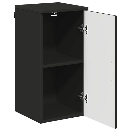 Шкаф за баня Черно 30 x 31,5 x 61 см Инженерно дърво & Метал
