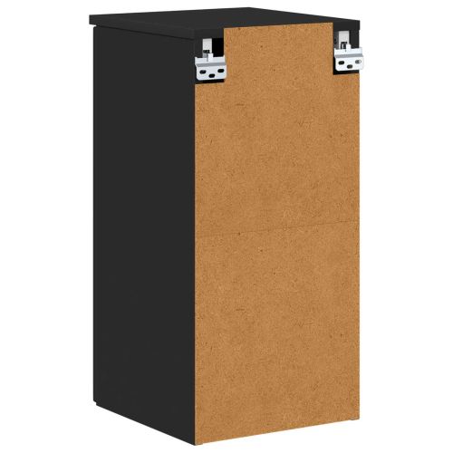 Шкаф за баня Черно 30 x 31,5 x 61 см Инженерно дърво & Метал