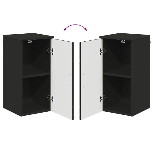 Шкаф за баня Черно 30 x 31,5 x 61 см Инженерно дърво & Метал