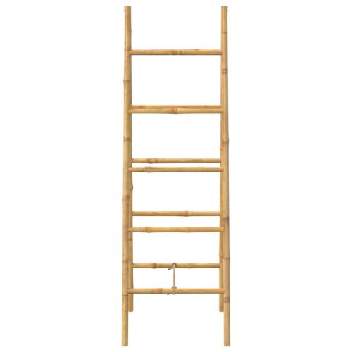 Двойна стълба за кърпи, с 5 бабукови стъпълца, 50x160 cм
