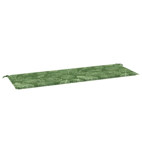 Възглавница за градинска пейка с листа 150x50x4 см оксфорд плат