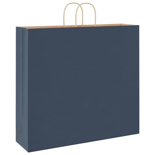Хартиени торбички 250 бр с дръжки сини 54x15x49 см