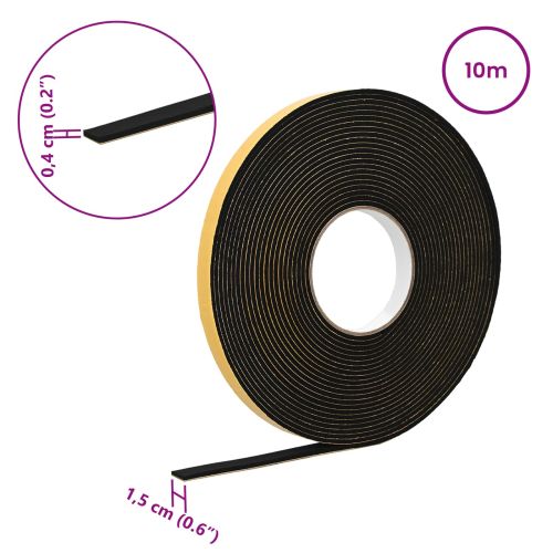 Самоотлепваща се пяна лента 10 pcs Черно 15mm x 10m CR пяна