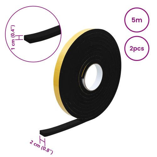 Самоотлепваща се пяна лента 2 pcs Черно 20mm x 5m CR пяна