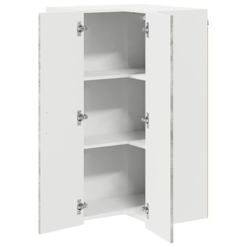 Стенно ъглово шкафче LUCCA Бетонно сиво 57 x 57 x 100 см