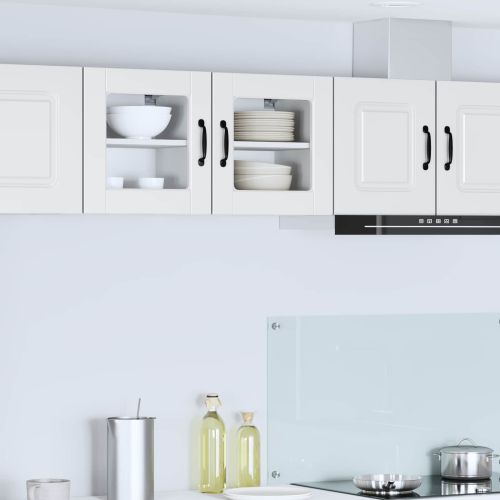 Стенен стъклен шкаф PORTO 2 pcs Бяло 40 x 31 x 40 см