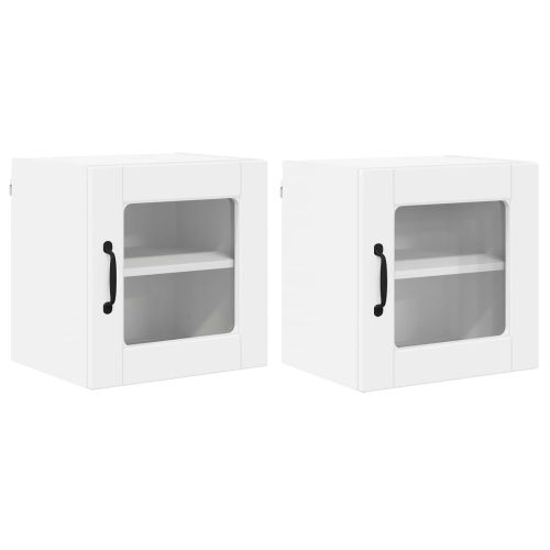 Стенен стъклен шкаф PORTO 2 pcs Бяло 40 x 31 x 40 см