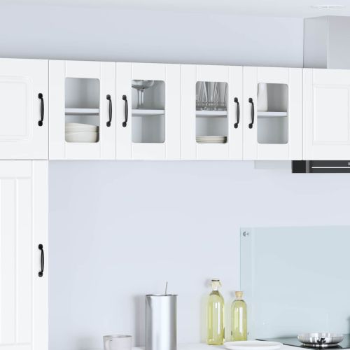 Стенен стъклен шкаф PORTO 2 pcs Бяло 60 x 31 x 40 см