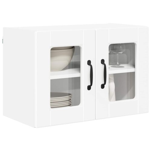 Стенен стъклен шкаф PORTO 2 pcs Бяло 60 x 31 x 40 см