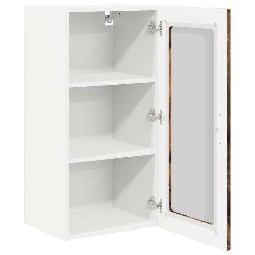 Стенен стъклен шкаф PORTO 2 pcs Димян дъб 40 x 31 x 80 см