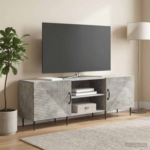 ТВ шкаф Бетонно сиво 150 x 31 x 50 см Инженерна дървесина