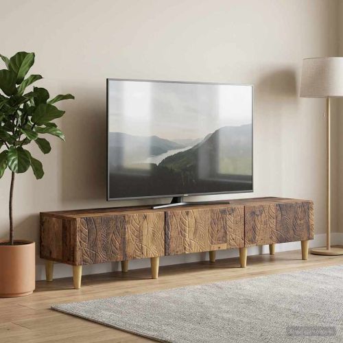 ТВ шкаф 147 x 34,5 x 30 см Старо дърво Инженерна дървесина