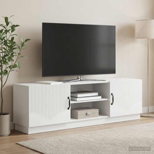 ТВ шкаф Бяло 150 x 31 x 47 см Инженерна дървесина