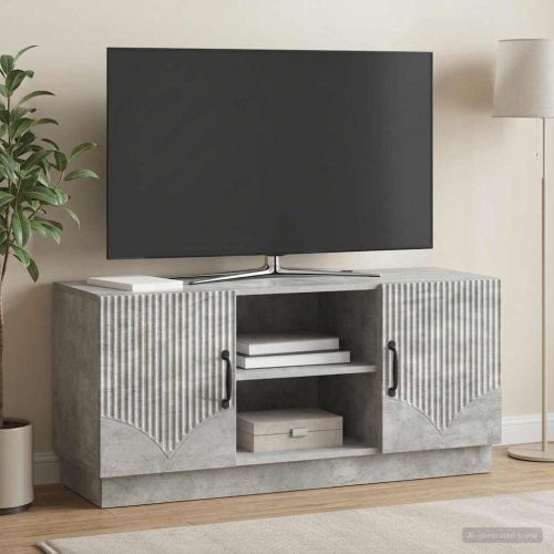 ТВ шкаф Бетонно сиво 102 x 34,5 x 47 см Инженерна дървесина