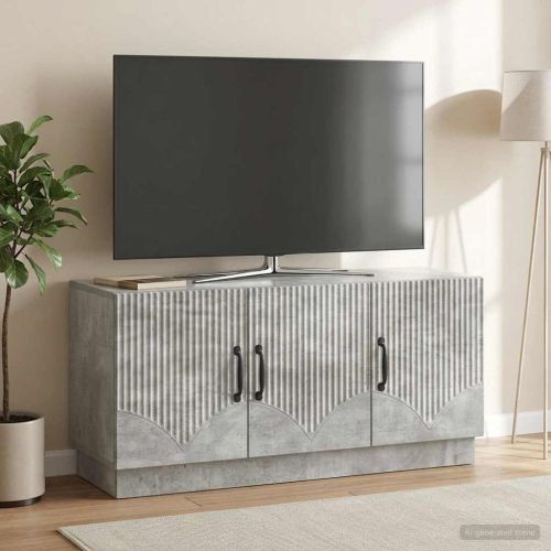 ТВ шкаф Бетонно сиво 99 x 34,5 x 47 см Инженерна дървесина