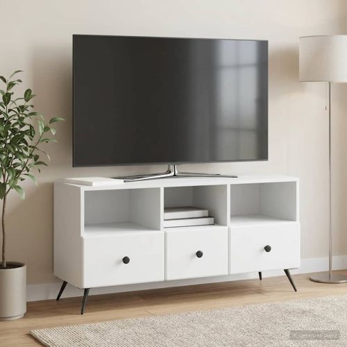 ТВ шкаф с чекмедже Бяло 102 x 34,5 x 50 см Инженерна дървесина
