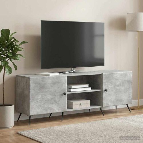 ТВ шкаф Бетонно сиво 150 x 31 x 50 см Инженерна дървесина
