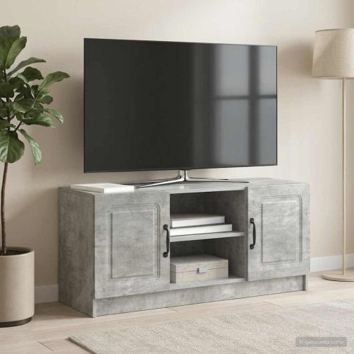 ТВ шкаф Бетонно сиво 102 x 34,5 x 47 см Инженерна дървесина