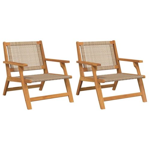 Градинска мебел 2 pcs Бежово 67 x 78 x 73 см