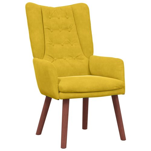 фотьойл Жълто 63 x 67 x 94 см Кадифе