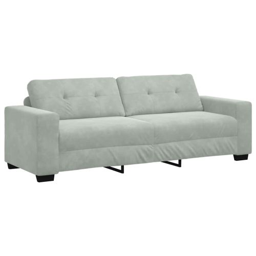 Комплект дивани 3 pcs Светлосиво 221 x 80 x 80 см Кадифе