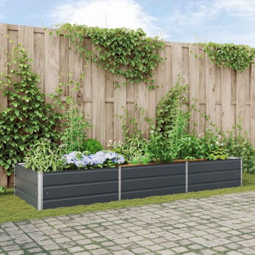 Кашпа Антрацит 290 x 100 x 45 см Галванизирана стомана