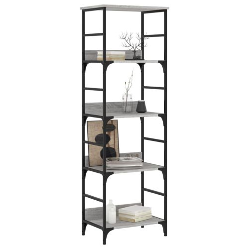 Етажерка за книги сив сонома 50x33x153 см инженерно дърво