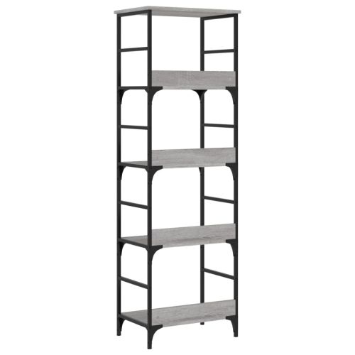 Етажерка за книги сив сонома 50x33x153 см инженерно дърво