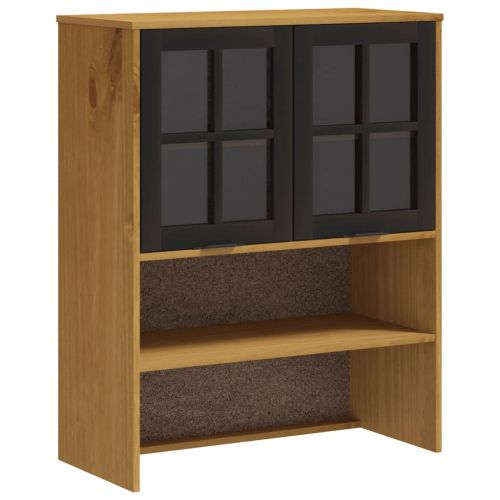Висок шкаф със стъклени врати FLAM 80x40x180 см бор масив