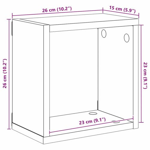 Стени за рафтове с рафт 2 pcs Дъб Инженерно дърво