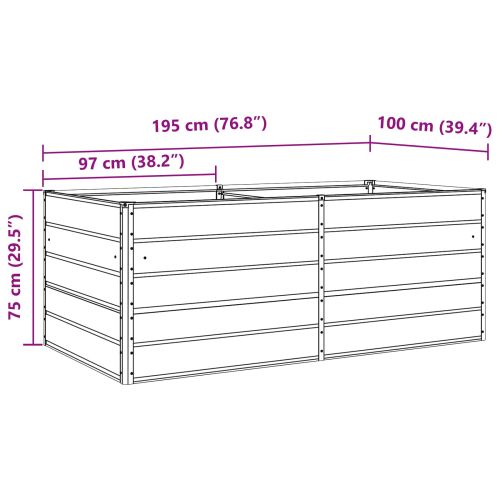 Кашпа Антрацит 195 x 100 x 75 см Галванизирана стомана