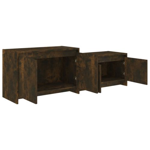 ТВ шкаф, опушен дъб, 146,5x35x50 см, инженерно дърво