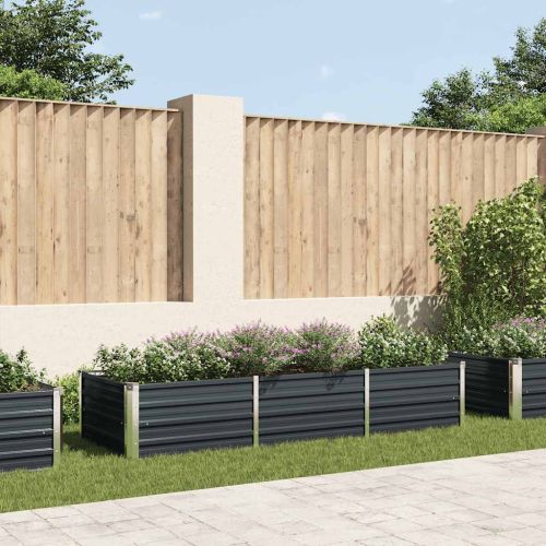 Градинска висока леха антрацит 240x80x45 см поцинкована стомана