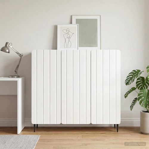 Служебен шкаф Бял гланц 89 x 34,5 x 82 см Инженерна дървесина