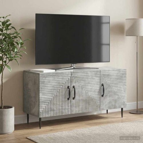 ТВ шкаф Бетонно сиво 99 x 34,5 x 50 см Инженерна дървесина