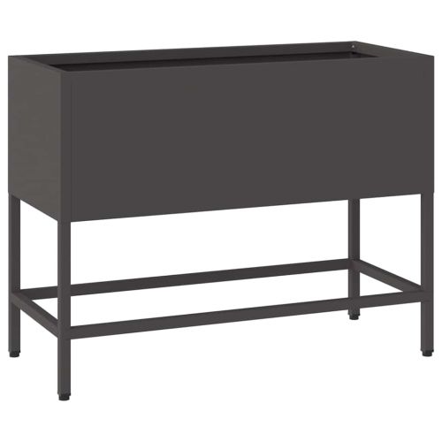 Повдигната градинска саксия Черно 60 x 26 x 45 см Стомана