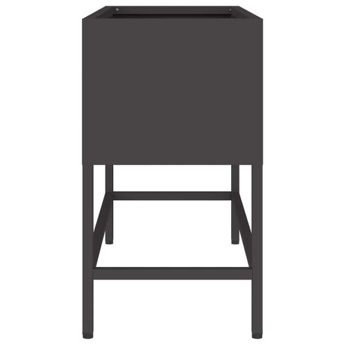 Повдигната градинска саксия Черно 60 x 26 x 45 см Стомана