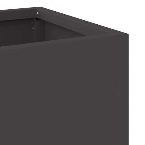 Повдигната градинска саксия Черно 60 x 26 x 45 см Стомана