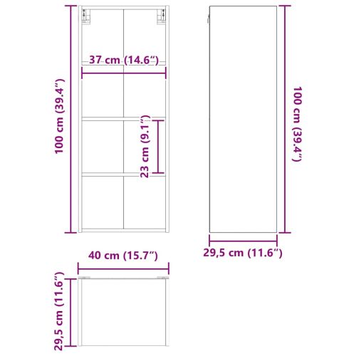 Висящ шкаф Дъб 40 x 29,5 x 100 см Инженерно дърво