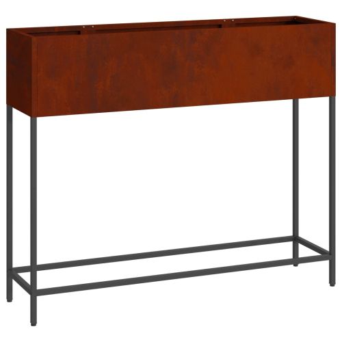 Повдигната градинска саксия Ръждясало 100 x 26 x 82 см
