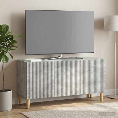 ТВ шкаф Бетонно сиво 99 x 34,5 x 50 см Инженерна дървесина