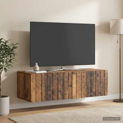 Стенно монтиран ТВ шкаф 98 x 41 x 30 см Старо дърво