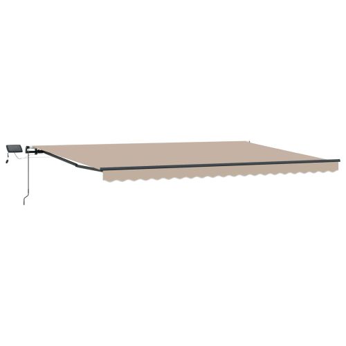 Прибираща се тента Бежово 500 × 350 cm Тъкан и алуминий