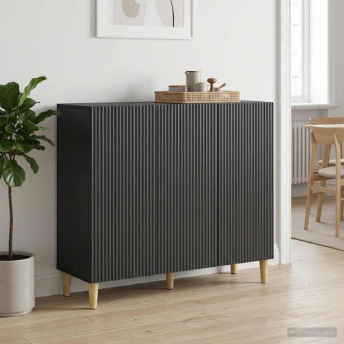 Служебен шкаф Черно 89 x 34,5 x 80 см Инженерна дървесина
